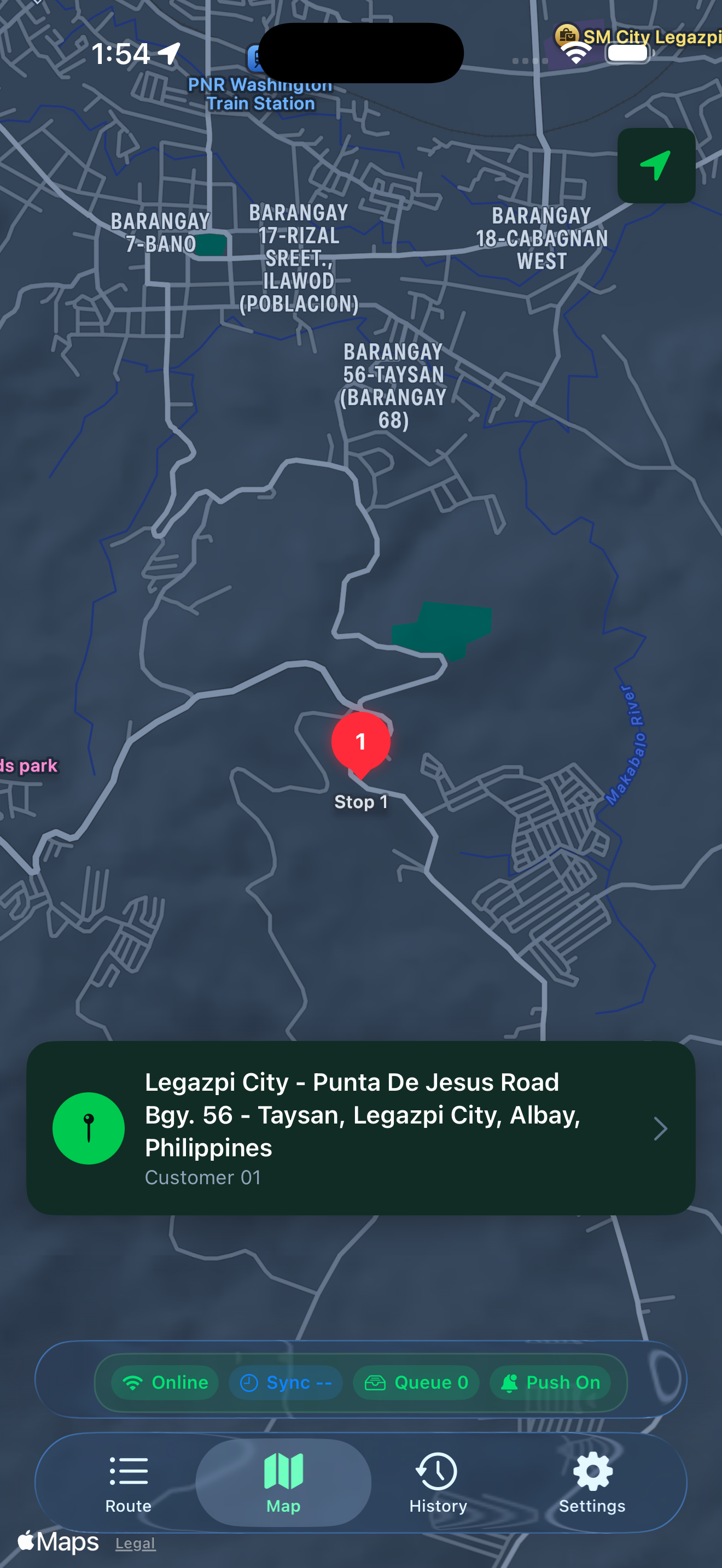 BasuraOS invite-only iOS driver location screen