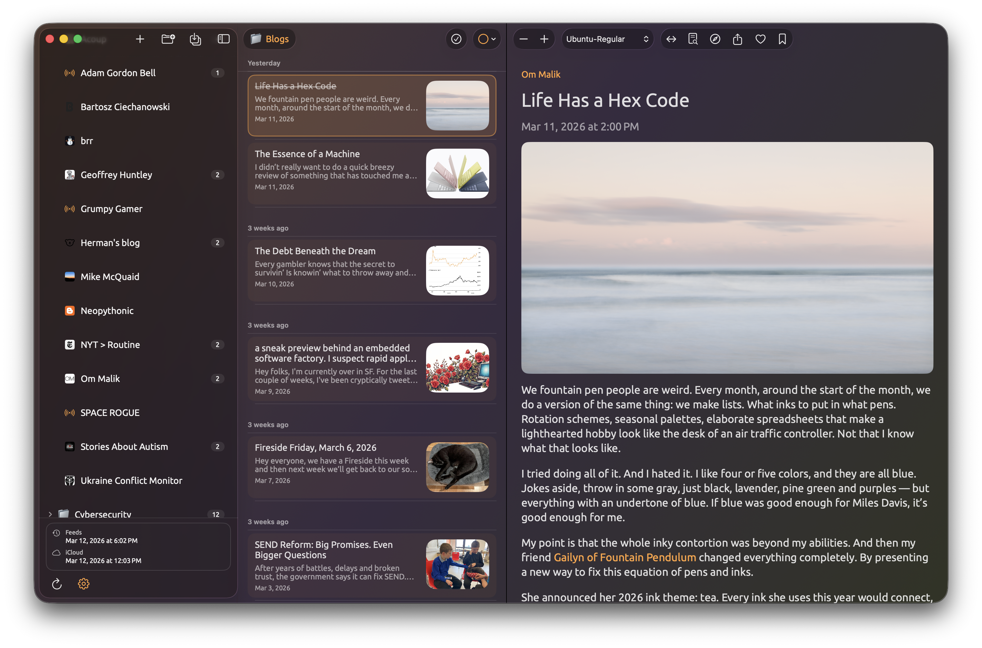 Ember Feed Thumbnails Toggle