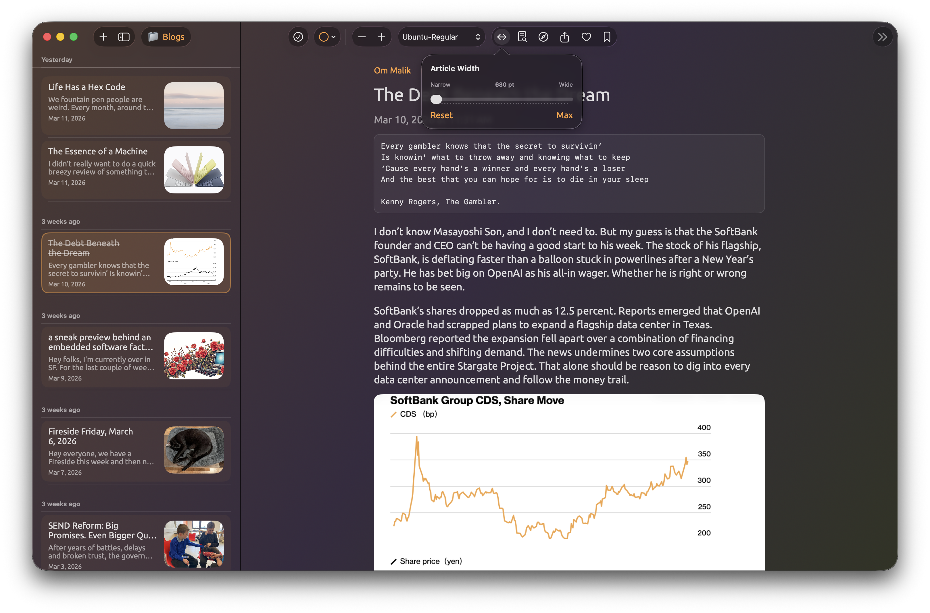 Ember Feed Width Adjustment