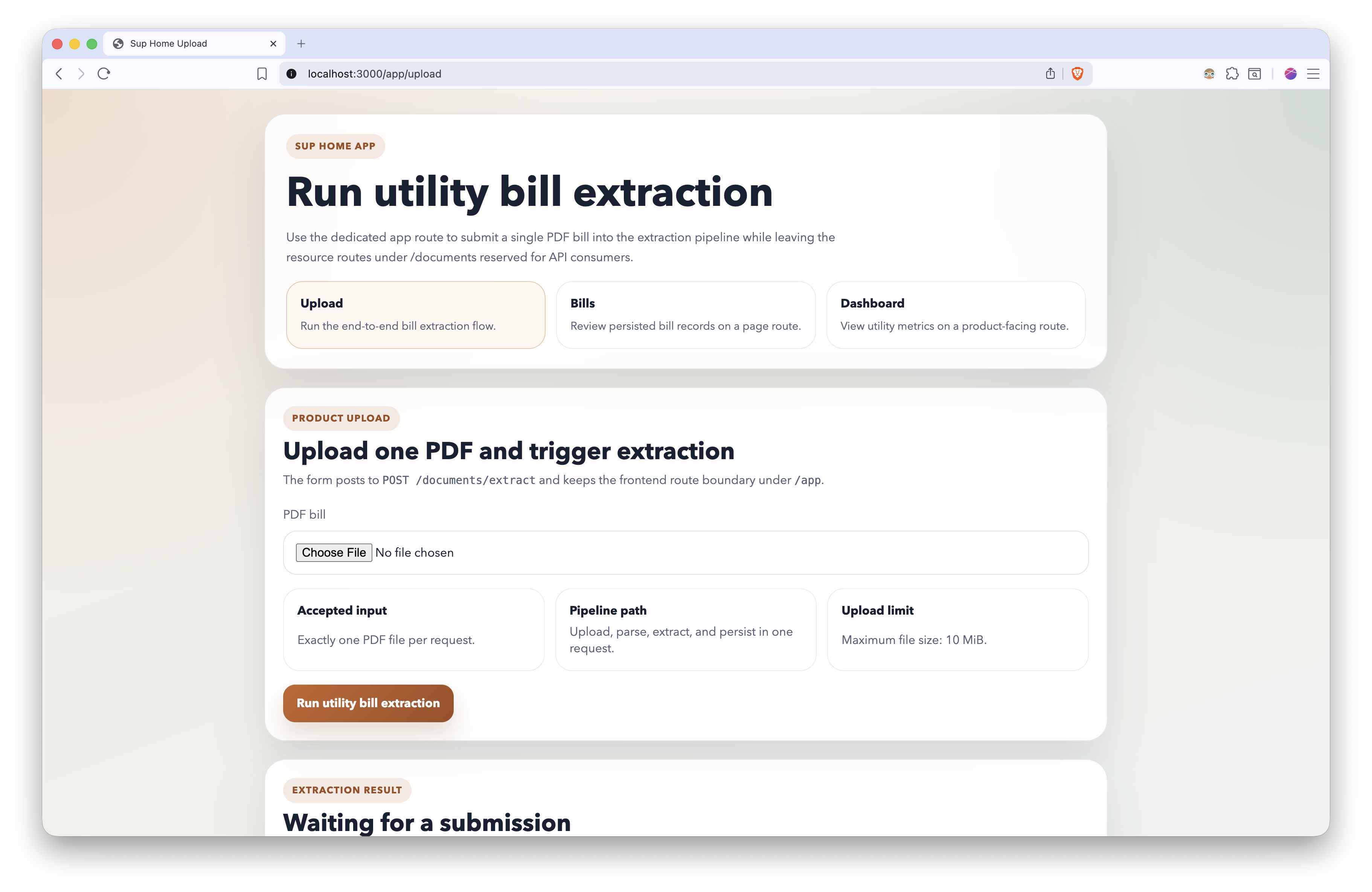 Sup Home project screenshot